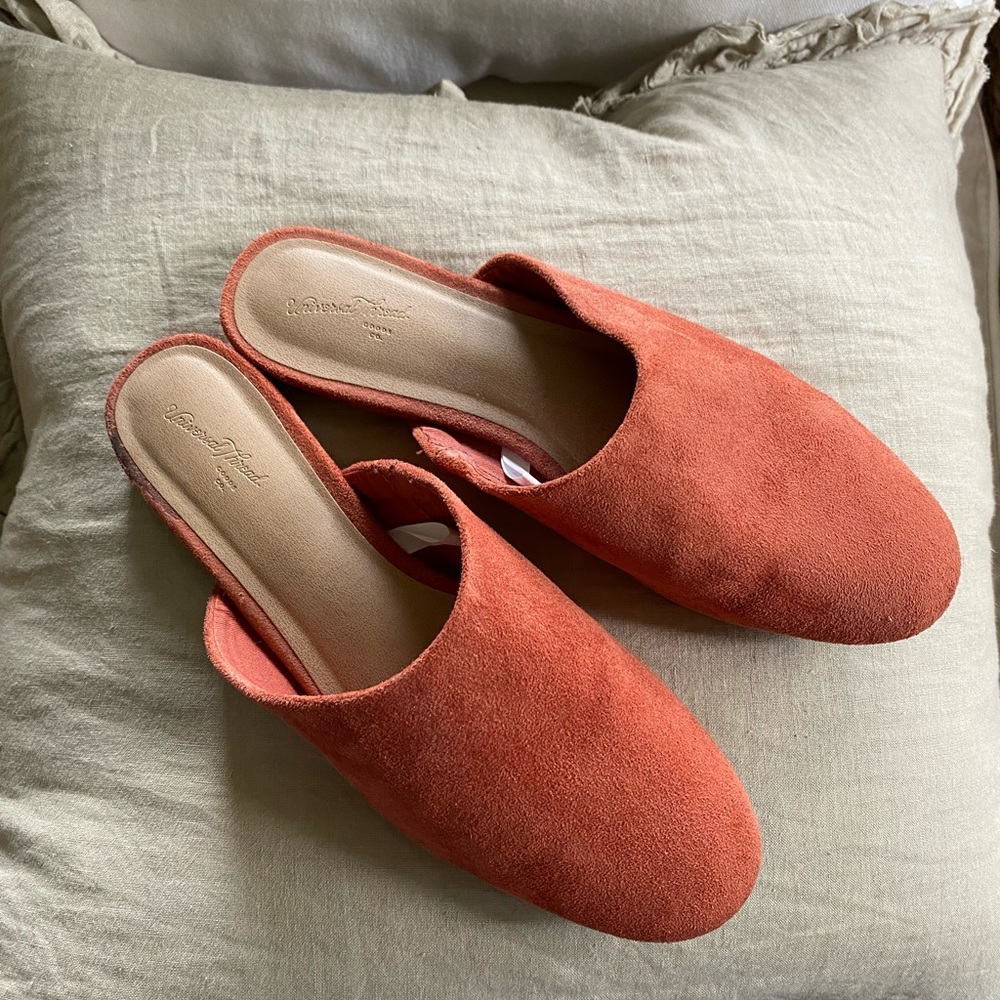 Rust Faux Suede Mules